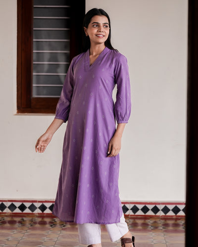 Brinjal Purple Kurta Set