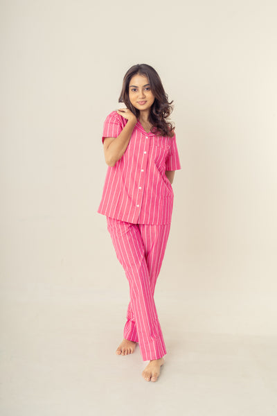 ROSE DUSK STRIPPED COTTON SET