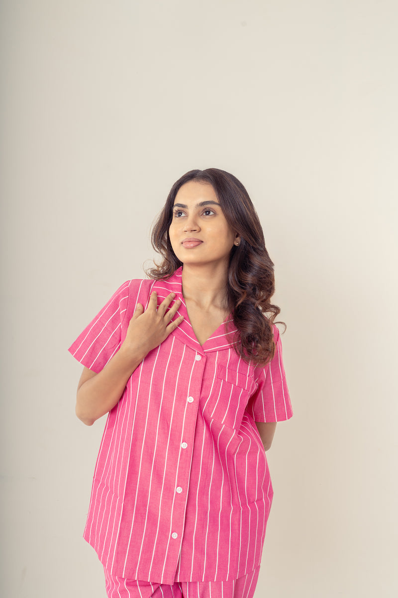 ROSE DUSK STRIPPED COTTON SET