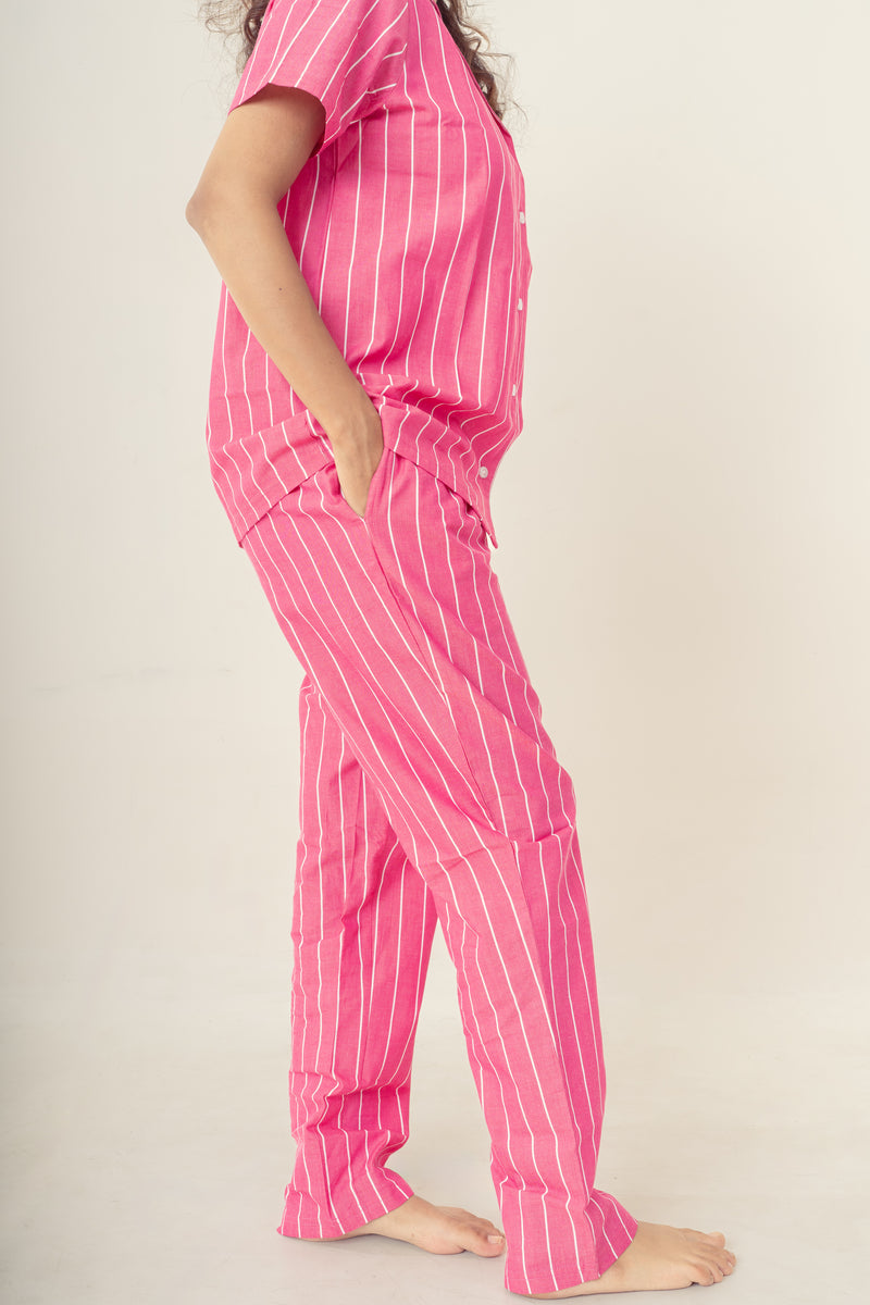 ROSE DUSK STRIPPED COTTON SET