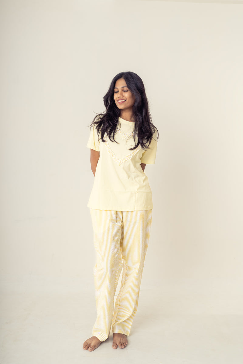 SUNBEAM YELLOW HEART TEEJAMAS