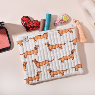 Dachshund White Small Pouch