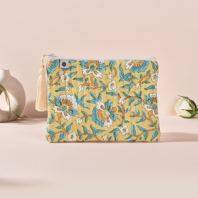 Ishika Yellow Small Pouch