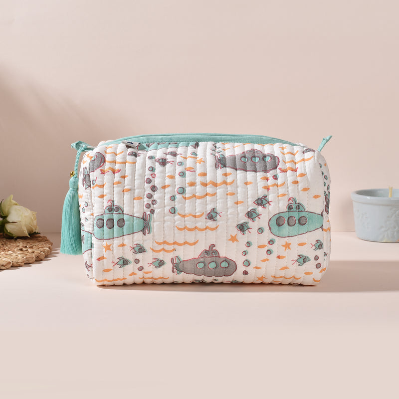 Aria White Toiletry Pouch