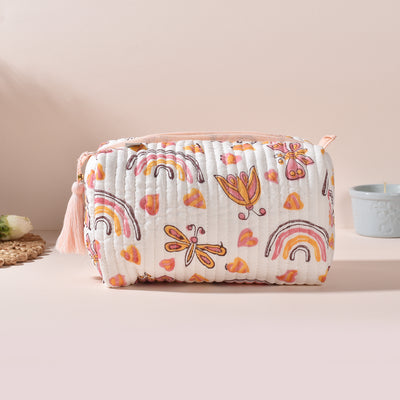 Hailey White Toiletry Pouch