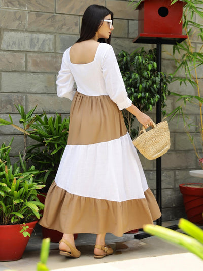 Choco Cotton Tier Maxi Dress