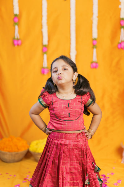 Bhavya Red Lehenga Mini