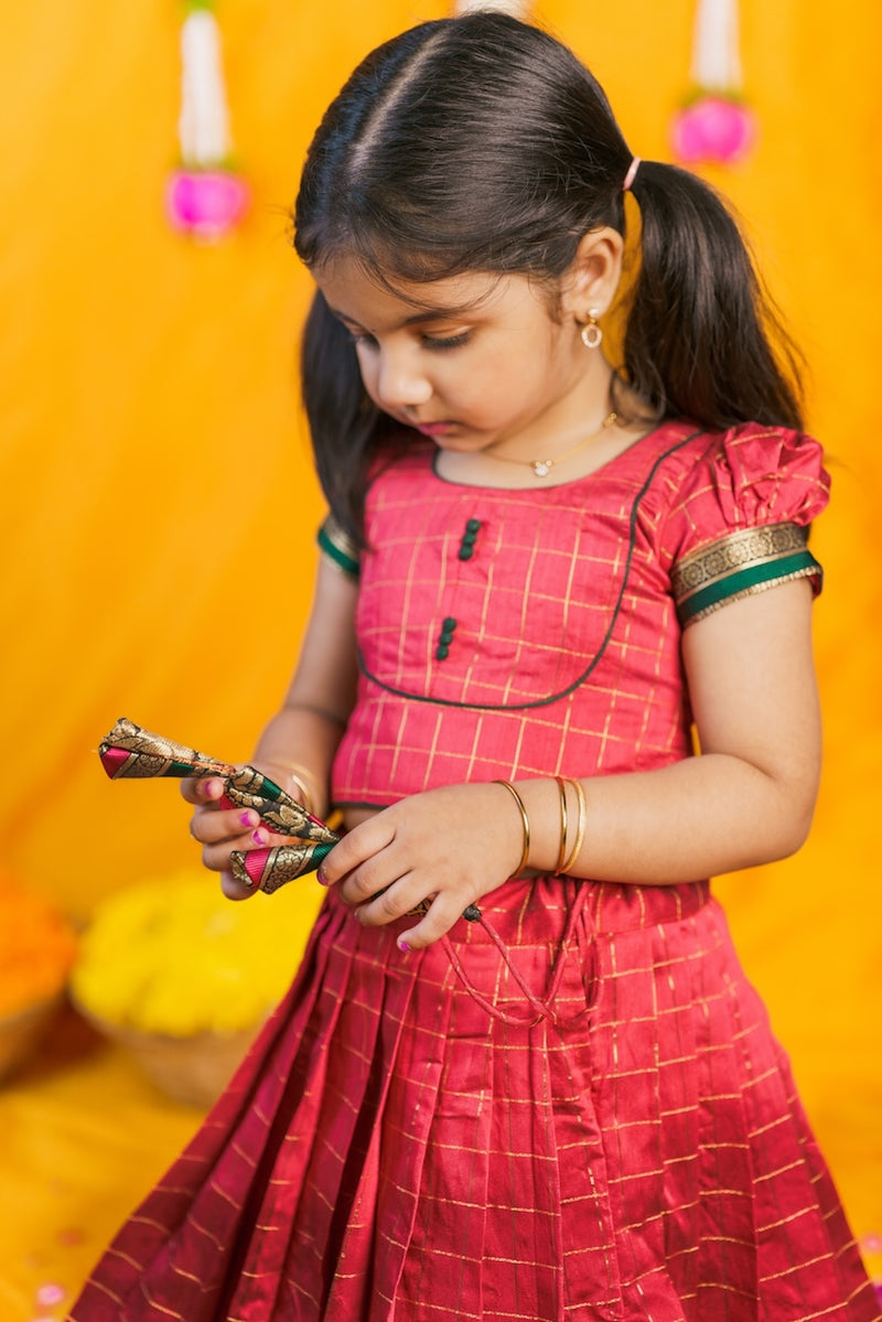 Bhavya Red Lehenga Mini