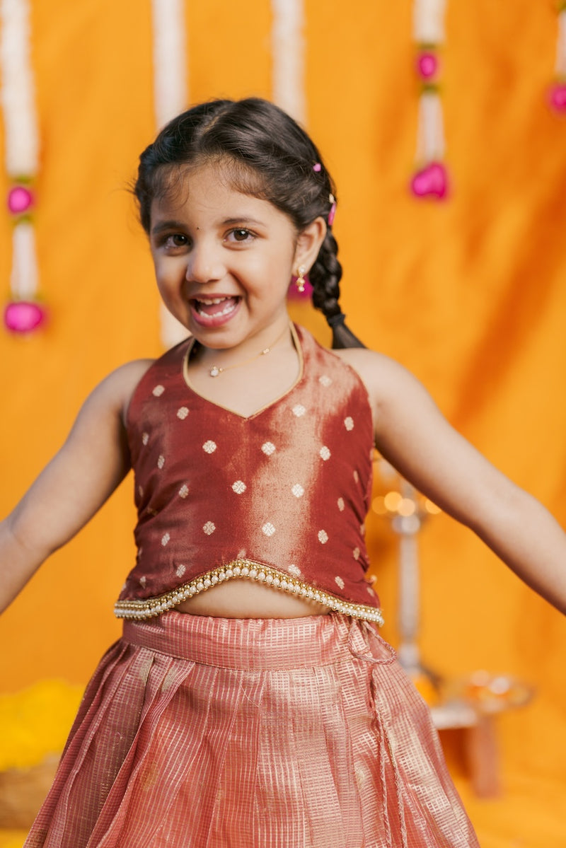 Gargi Peach Lehenga Mini