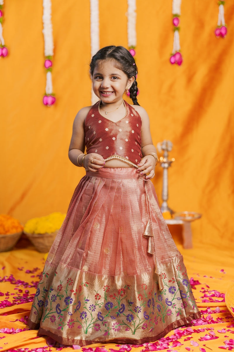 Gargi Peach Lehenga Mini