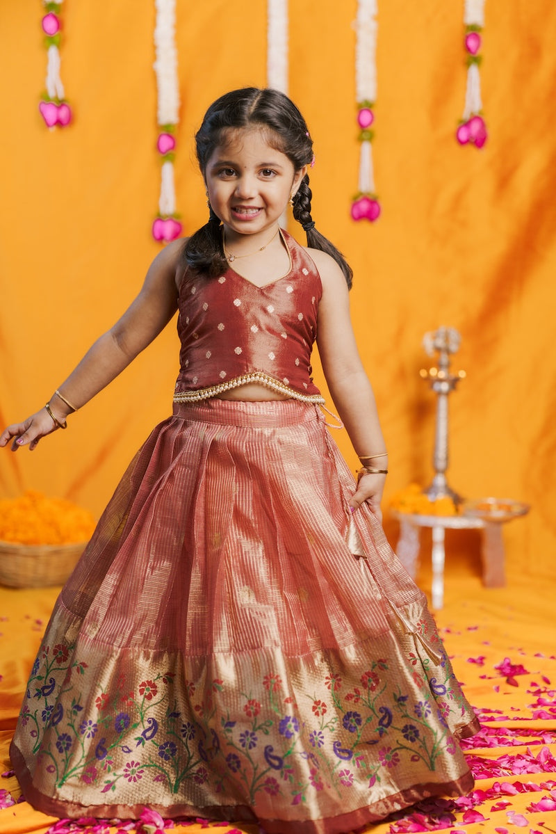 Gargi Peach Lehenga Mini