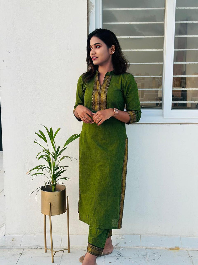 Tulsi - Olive Green Suit Set