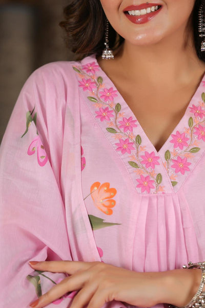 Vrinda - Hand-painted suit set