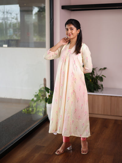 Lotus Linen Floral Kurta