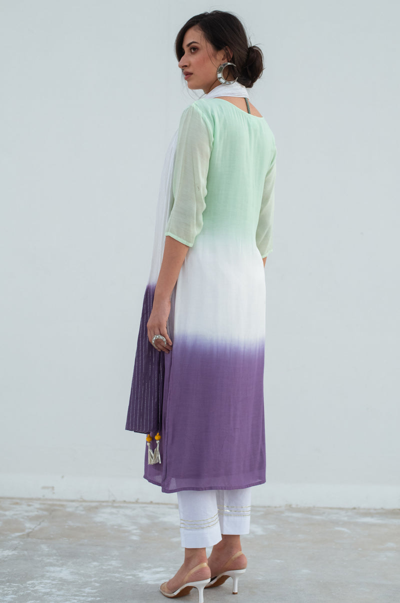 EXP - Green Dip Dye Kurta