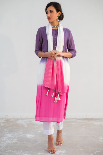 EXP - Violet Dip Dye Kurta