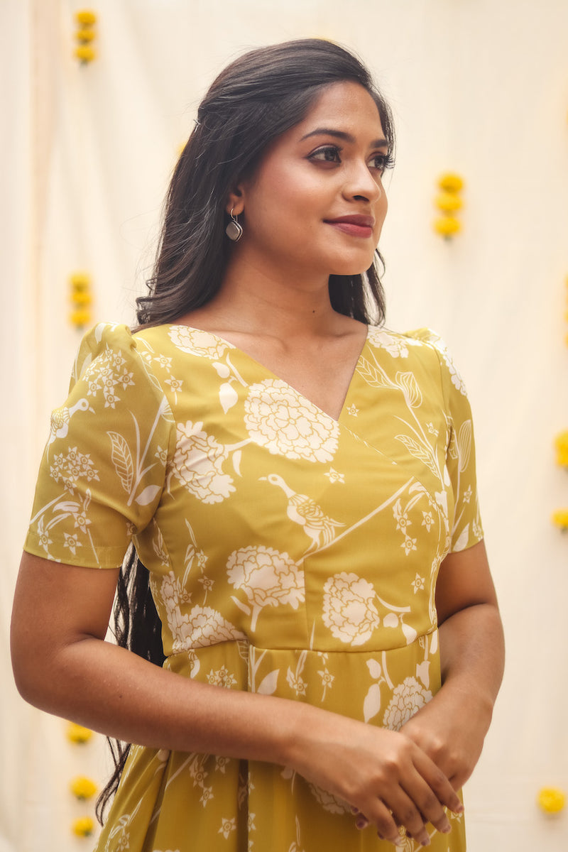 EXP -Tabu midi dress - Lime Yellow