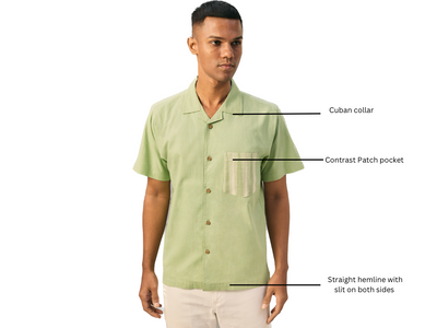 EXP - Pastel Green Khadi Cotton Shirt With Patch Pocket