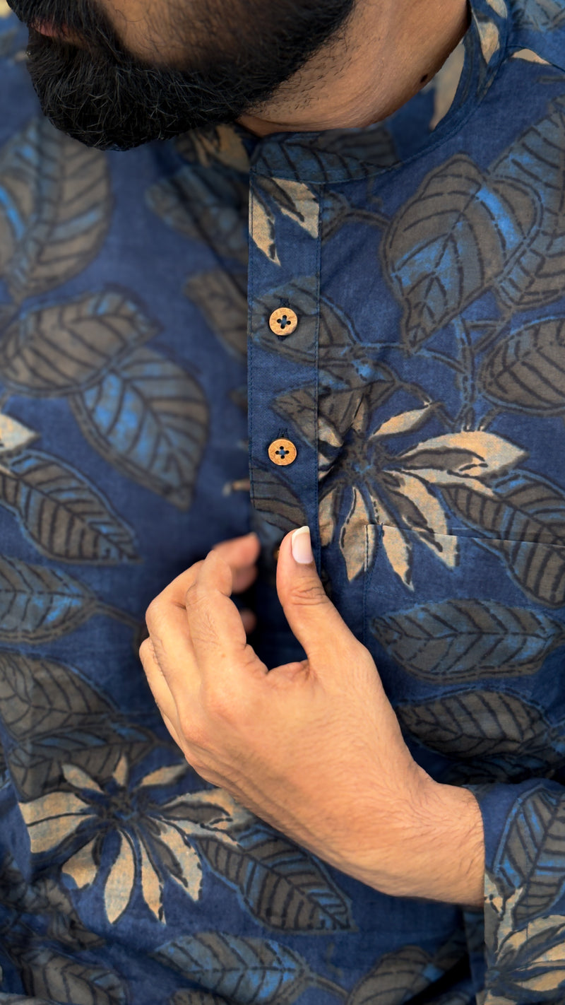 Arsh - Navy Blue Bagru