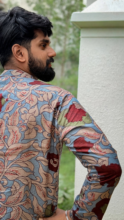 Arsh - Light Blue Kalamkari