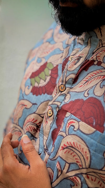Arsh - Light Blue Kalamkari