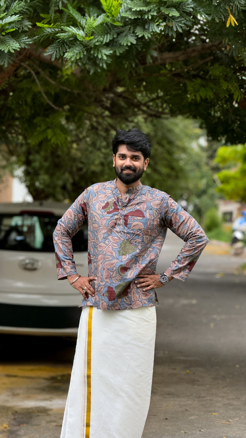 Arsh - Light Blue Kalamkari