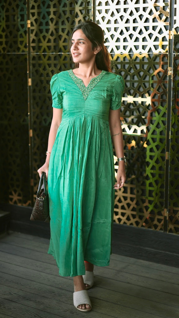 Blush Green Pleated Kurta