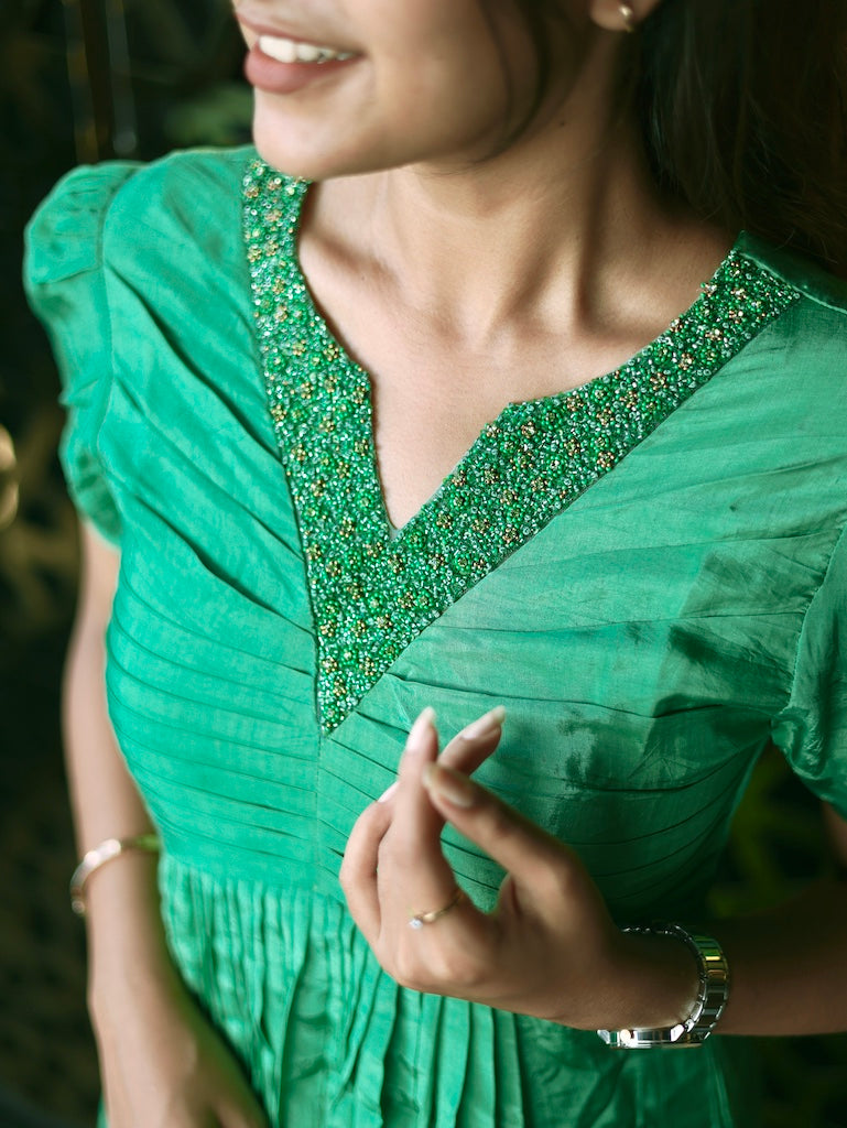 Blush Green Pleated Kurta