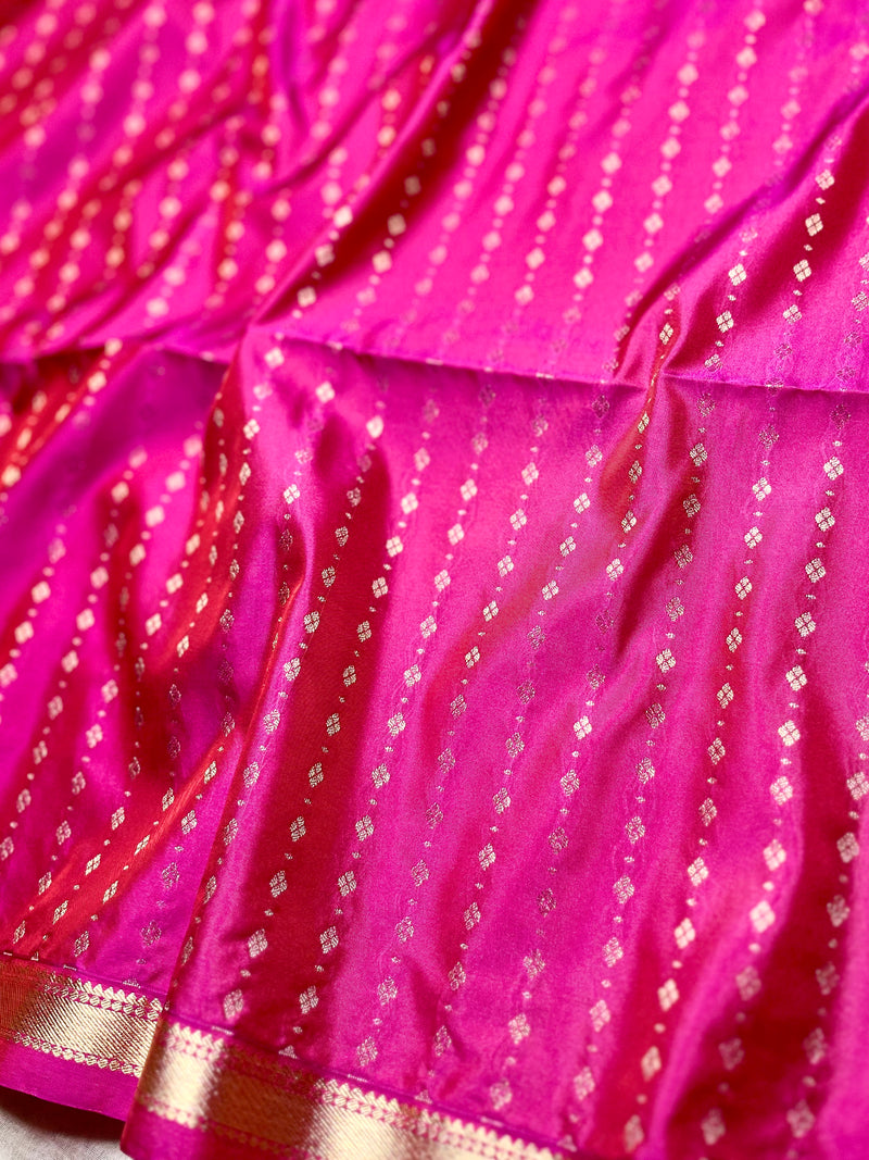 Soft Silk Saree  - Persian Rose + Gold