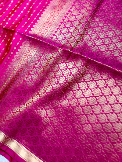 Soft Silk Saree  - Persian Rose + Gold