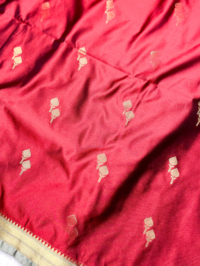 Soft Silk Saree  - Shiraz Maroon + Dark Vanilla