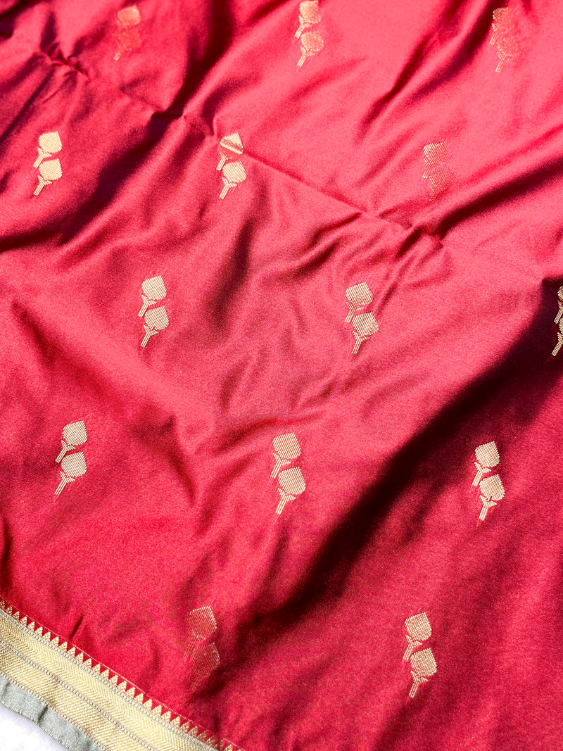 Soft Silk Saree  - Shiraz Maroon + Dark Vanilla
