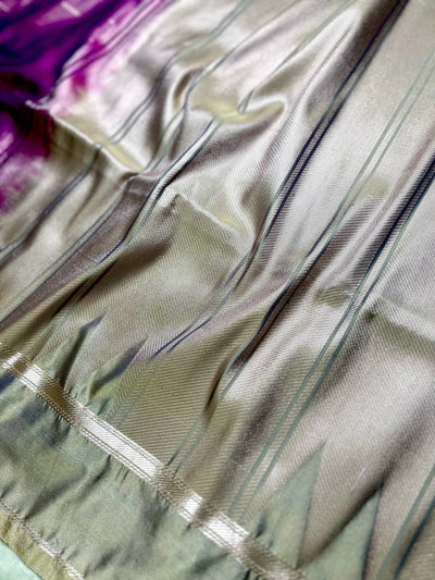 Soft Silk Saree  - Barney Purple + Sandrift
