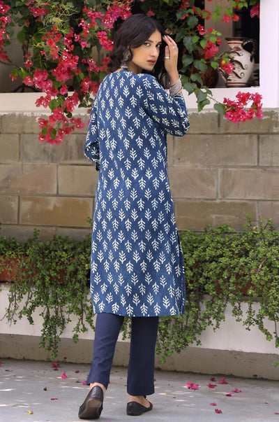 EXP - Indigo Floral Dabu Print Kurta