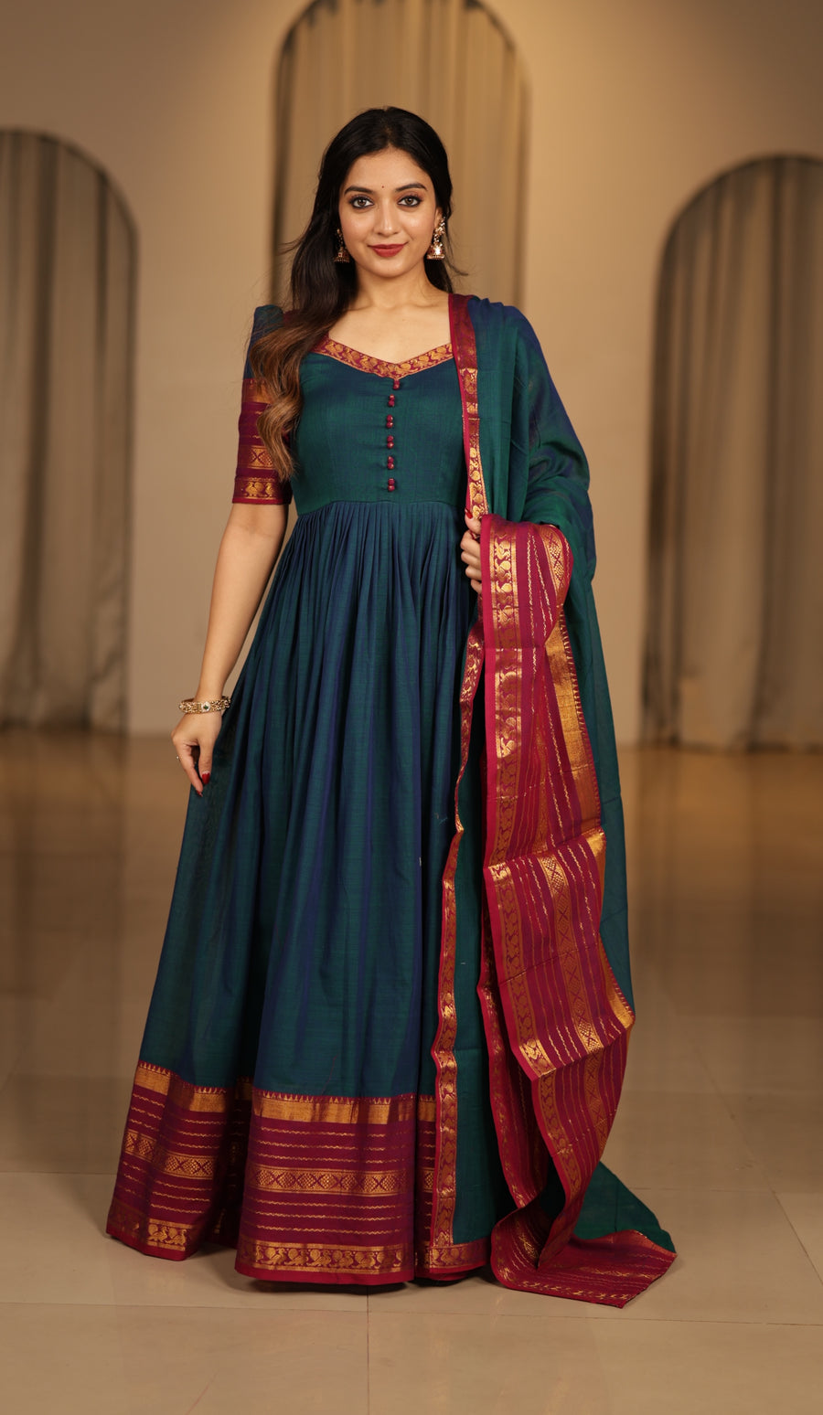 chinese dress ladies Mustard Yellow Embroidered Maxi Dress main image 0
