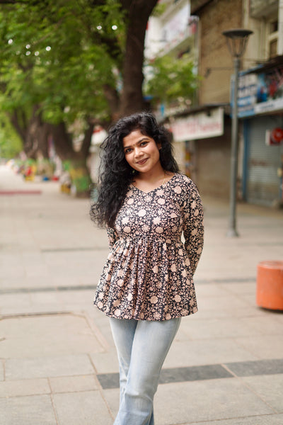 Aara - Dusky Petals peplum