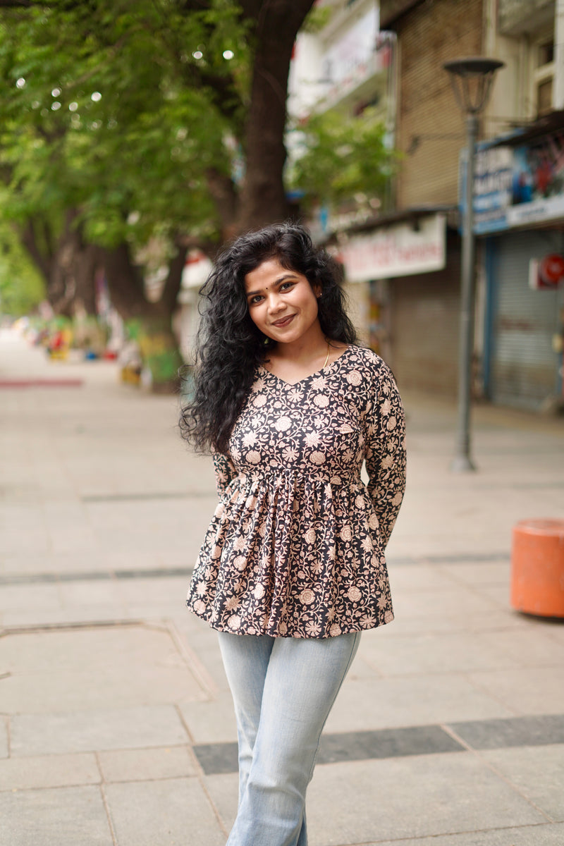 Aara - Dusky Petals peplum