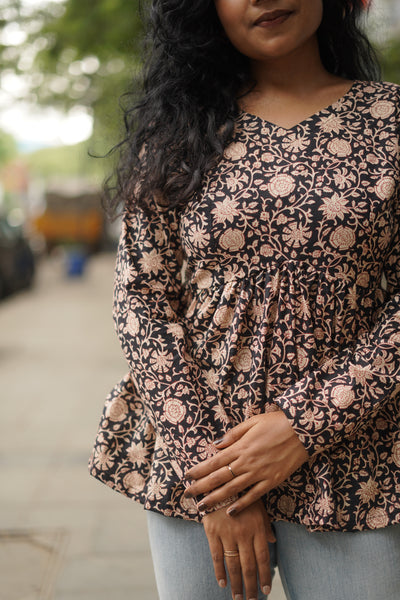 Aara - Dusky Petals peplum