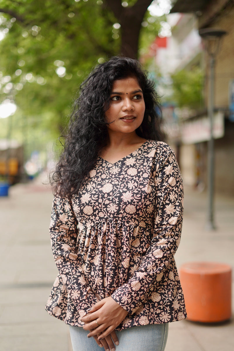 Aara - Dusky Petals peplum
