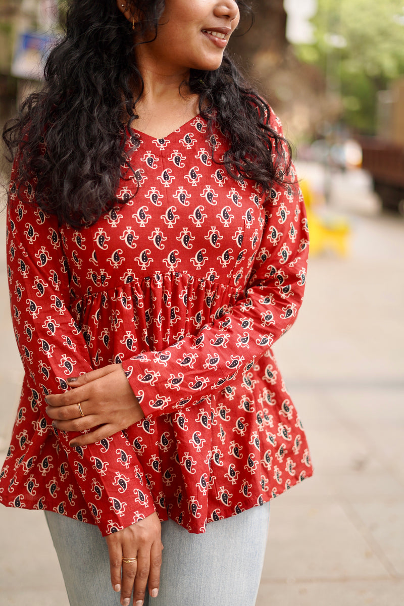 Aara - Rust Bloom peplum