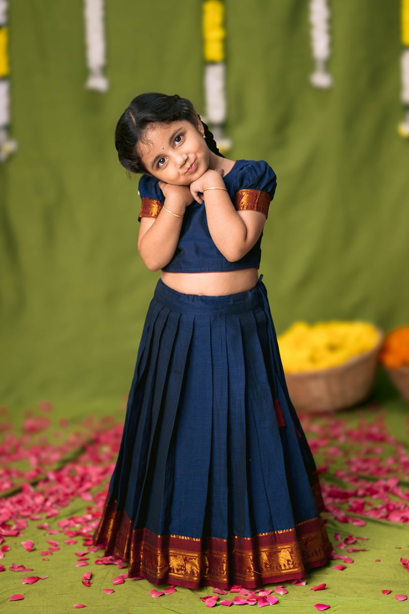 Ezhili Navy Croptop & Skirt mini