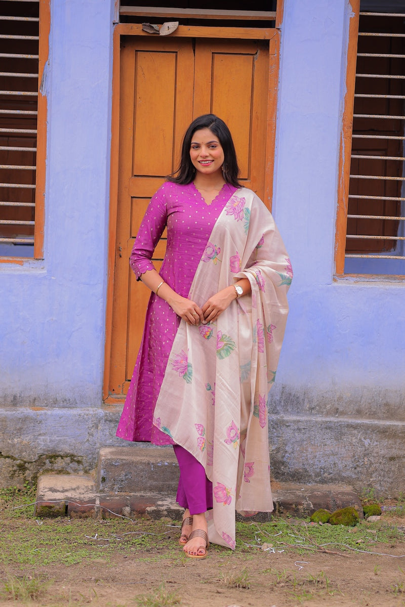 Lavender Lotus Banarasi