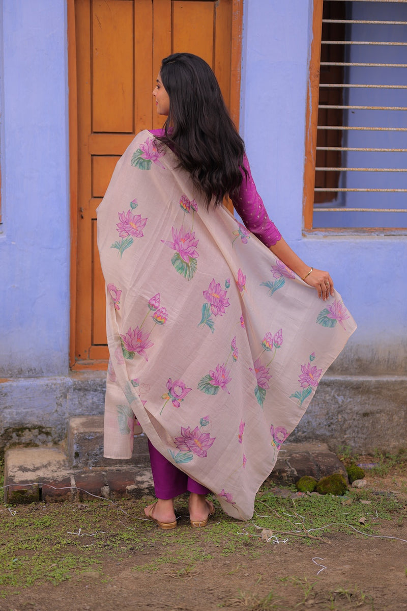 Lavender Lotus Banarasi