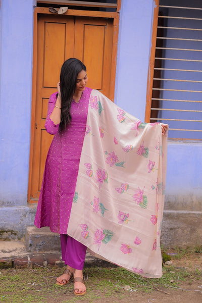 Lavender Lotus Banarasi