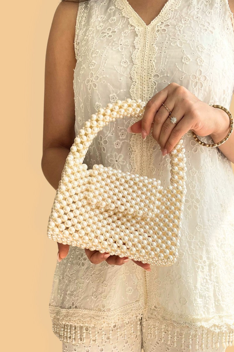 Lenora Pearl Handbag - Off-white