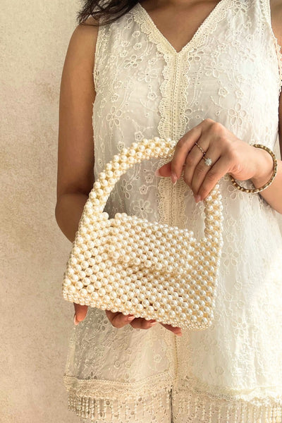 Lenora Pearl Handbag - Off-white