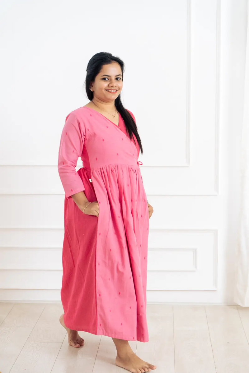 Fuchsia Aura Wrap Feeding Dress