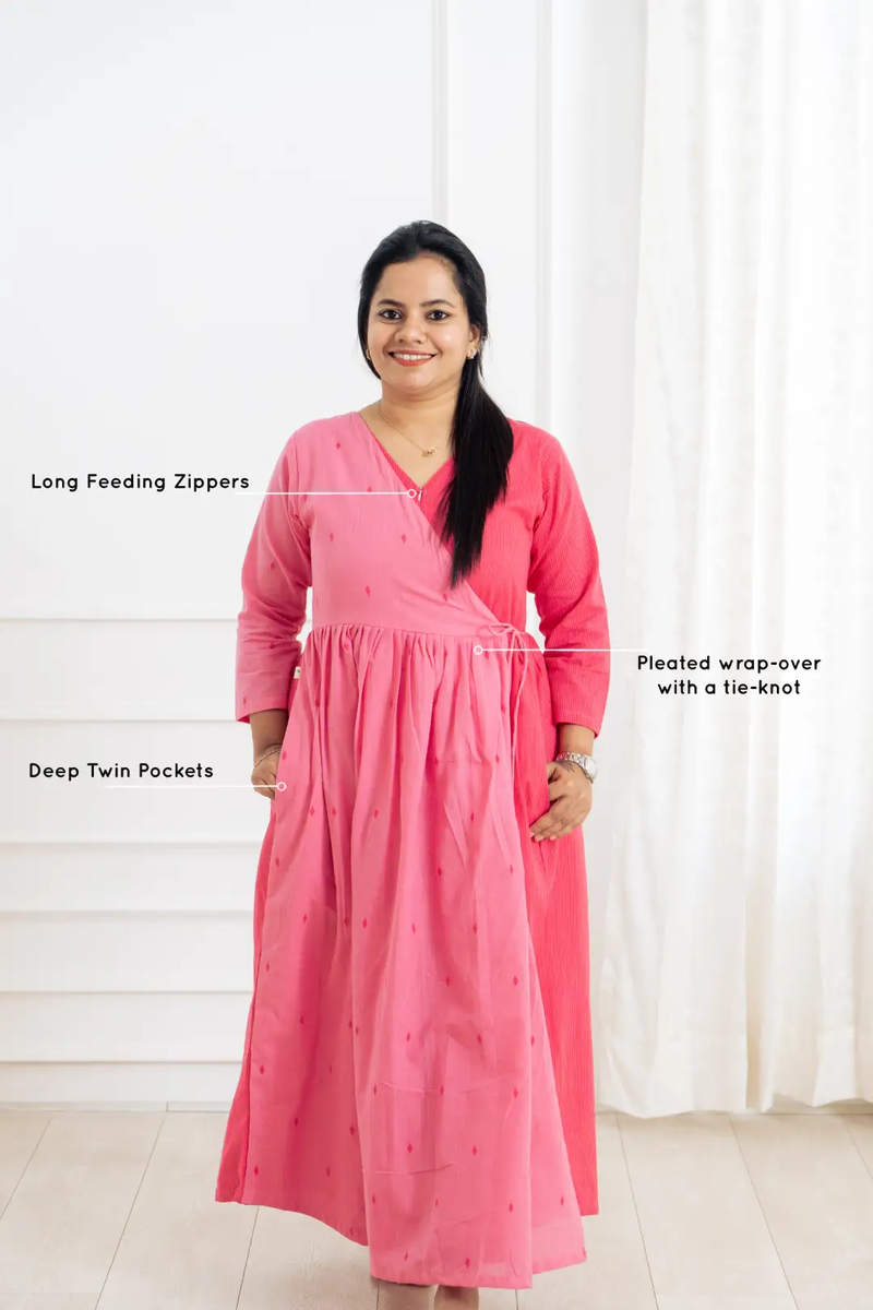 Fuchsia Aura Wrap Feeding Dress