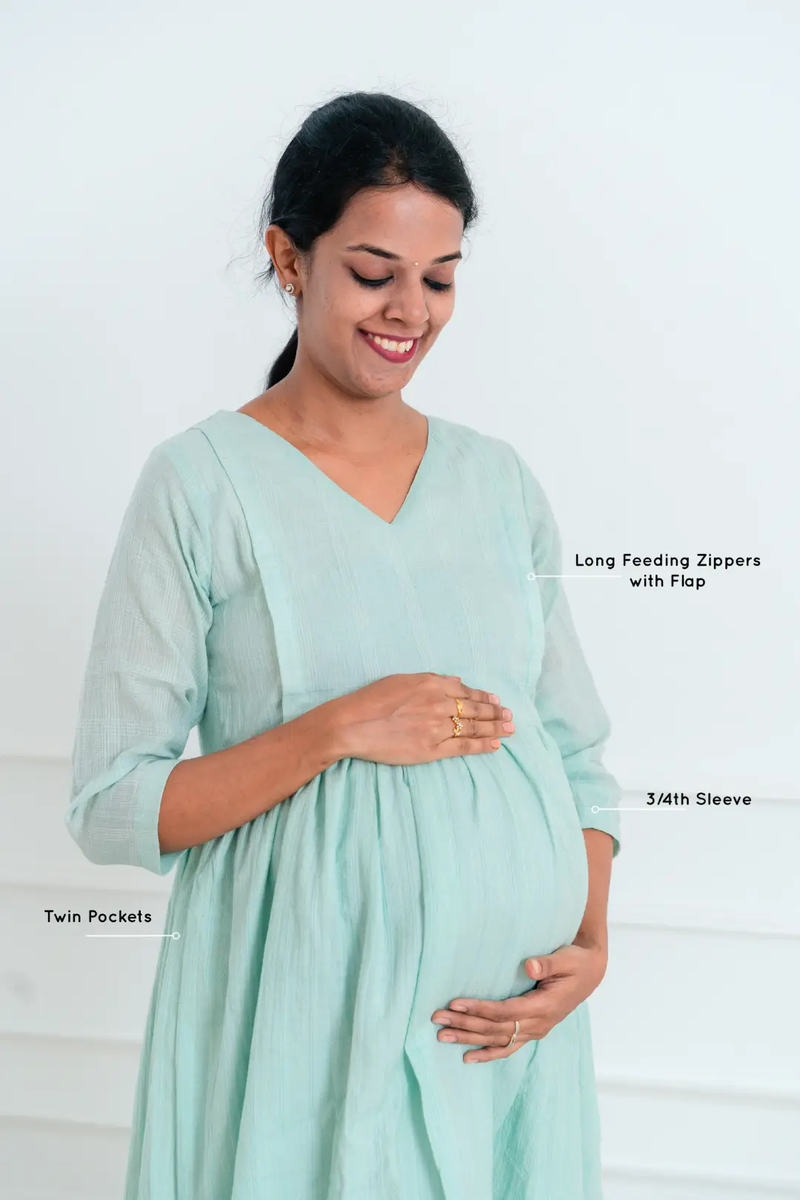 Mystic Mint Flared Feeding Dress