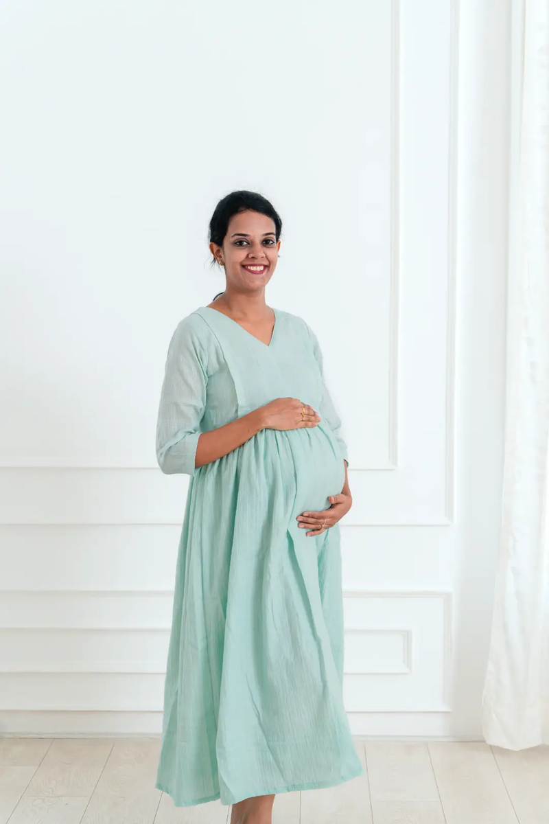 Mystic Mint Flared Feeding Dress